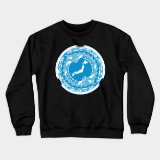 Orcas and map of Japan Crewneck Sweatshirt